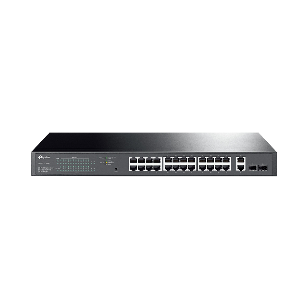 28-Port Gigabit Easy Smart PoE Switch with 24-Port PoE+ (TL-SG1428PE) 28-Port Gigabit Easy Smart PoE Switch with 24-Port PoE+ (TL-SG1428PE) - Figura 1