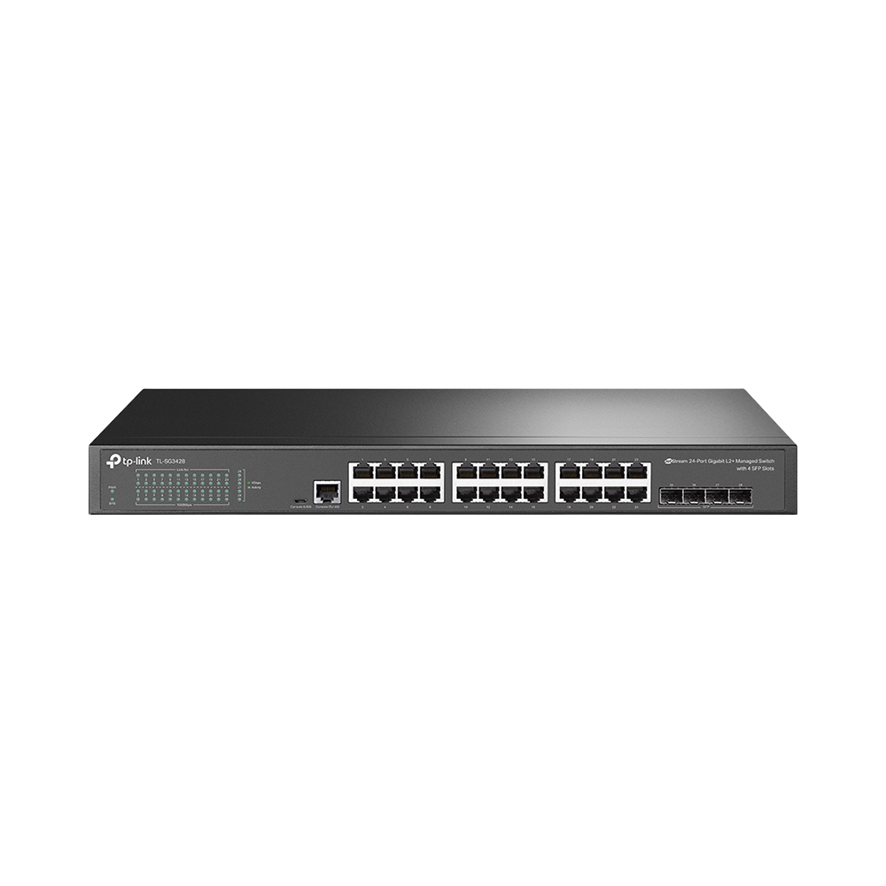JetStream 24-Port Gigabit L2+ Managed Switch with 4 SFP Slots (TL-SG3428) JetStream 24-Port Gigabit L2+ Managed Switch with 4 SFP Slots (TL-SG3428) - Figura 1