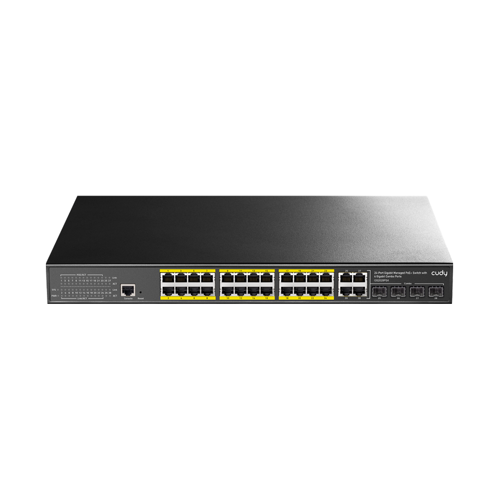 GS2028PS4-400W 24-Port Layer 2 Managed Gigabit PoE+ Switch with 4 Gigabit Combo Ports, 400W (GS2028PS4-400W) - Figura 1