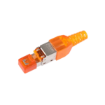 Modular Jack Keystone CAT6A 180* Toolless Orange