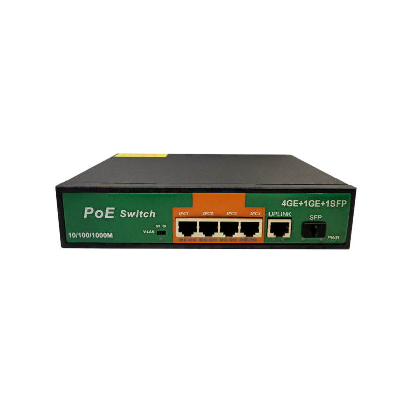 POE Switch 4*1000Mbps (POE ) + 1*100Mbps ( Uplink) + 1*1000Mbps SFP port