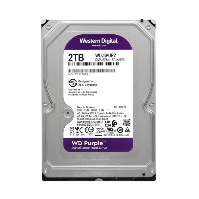 Western Digital 2TB WD Purple Surveillance Internal Hard Drive HDD