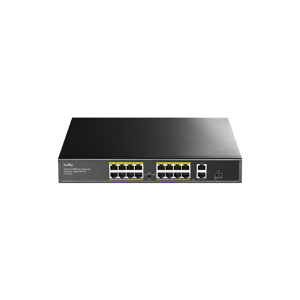 FS1018PS1 16-Port 10/100M PoE+ Switch with 1Gigabit Uplink and 1 Gigabit Combo SFP Port 200W (FS1018PS1) - Figura 1