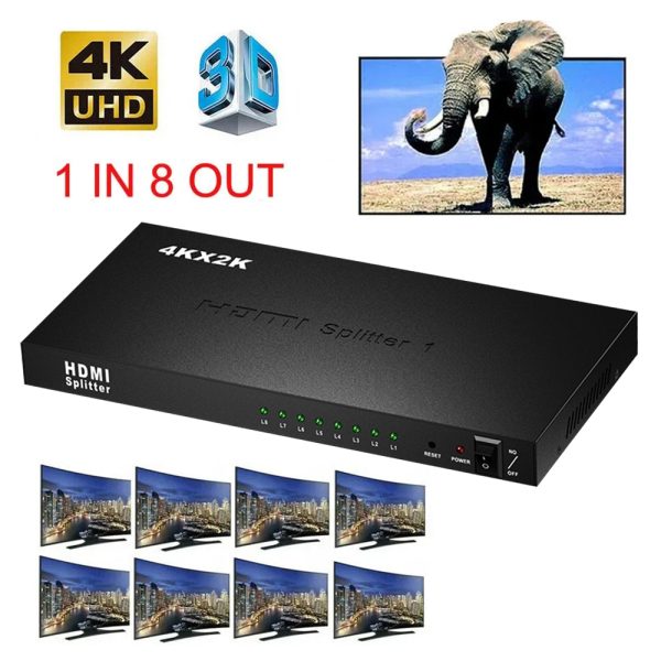 HDMI SPLITTER 1X8 SUPPORT 4K, # GT-HDMISP1X8 4K