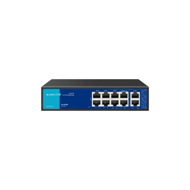 Eurolink Switch EK-8F8P 10/100MBPS AI PoE Switch