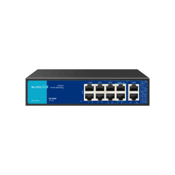Eurolink Switch EK-8F8P 10/100MBPS AI PoE Switch