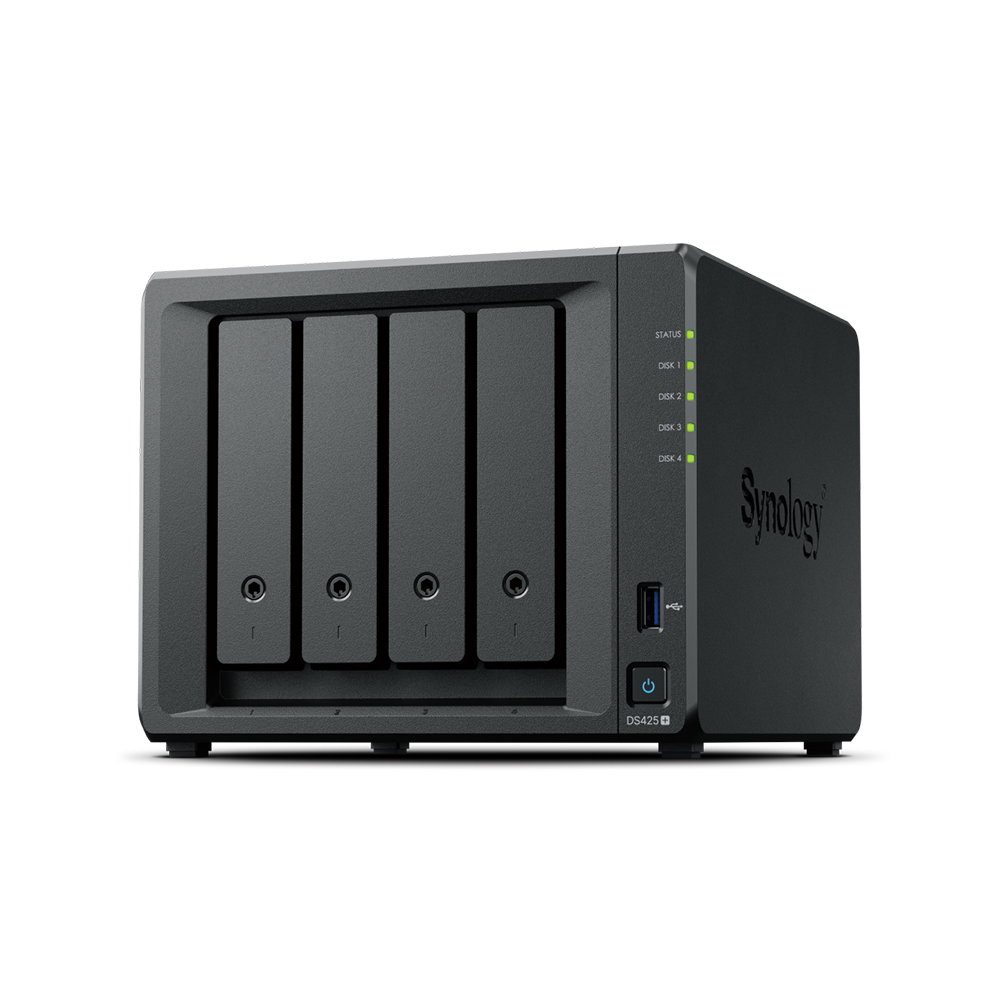 Synology DiskStation DS425+ Tower 4-Bay Sata HDD 3.5'' Sata SSD 2.5'' , M.2 2280 NVMe SSD