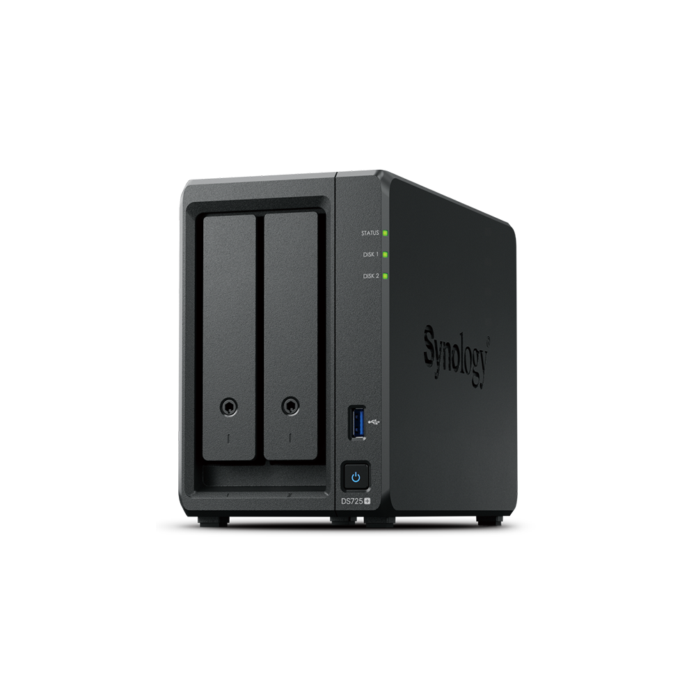 Synology DiskStation DS725+ Tower 2-Bay Sata HDD 3.5'' Sata SSD 2.5'' , M.2 2280 NVMe SSD