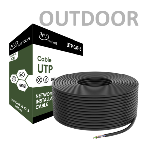 UTP Cat-6 4Pair/0.53mm Cu, PE black UV resistant WIRKOS