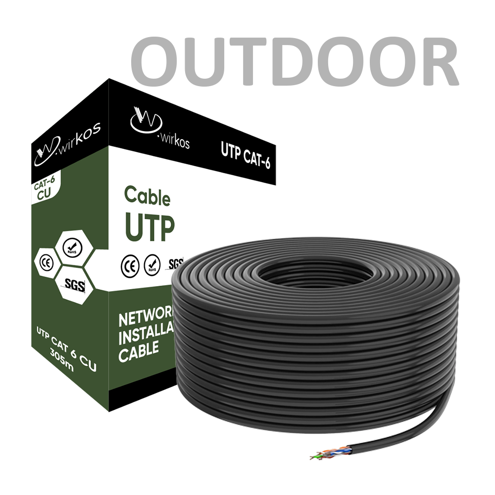 UTP-Cat-6-4Pair-0.53mm-Cu-PE-black-UV-resistant-WIRKOS UTP Cat-6 4Pair/0.53mm Cu, PE black UV resistant WIRKOS - Figura 1