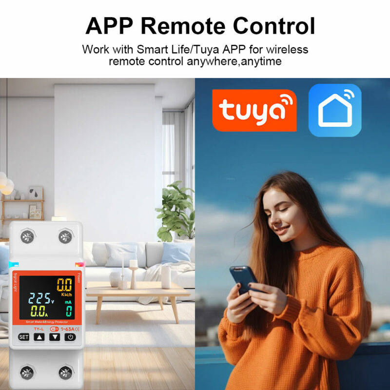 Tuya smart Power Meter Switch, 1-63A adjustable thumbnail 2