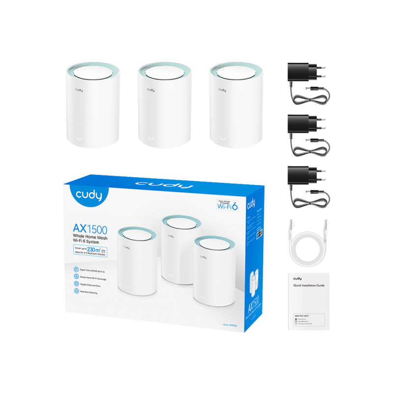 AX1500 Gigabit Mesh Wi-Fi 6 System (M1500, 3-Pack) thumbnail 2