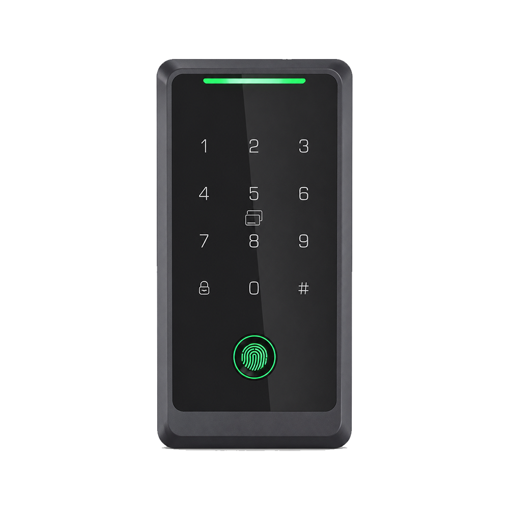ACM-219-ID+IC Kontroller qasjeje i jashtëm me tastierë, gjurmë gishti dhe lexues kartelash ID/IC - Figura 1