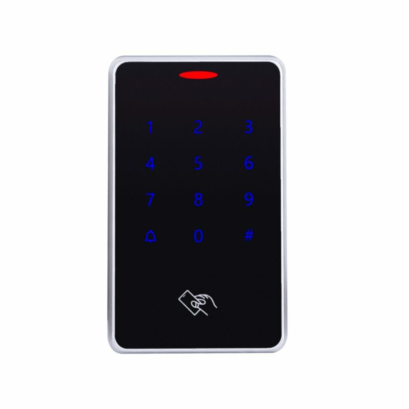 Kontroller qasjeje RFID Mifare 13.56 MHz me tastierë touch dhe kasë metalike