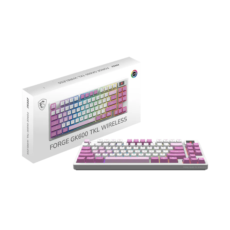 KB MSI FORGE GK600 TKL W Violet US thumbnail 5