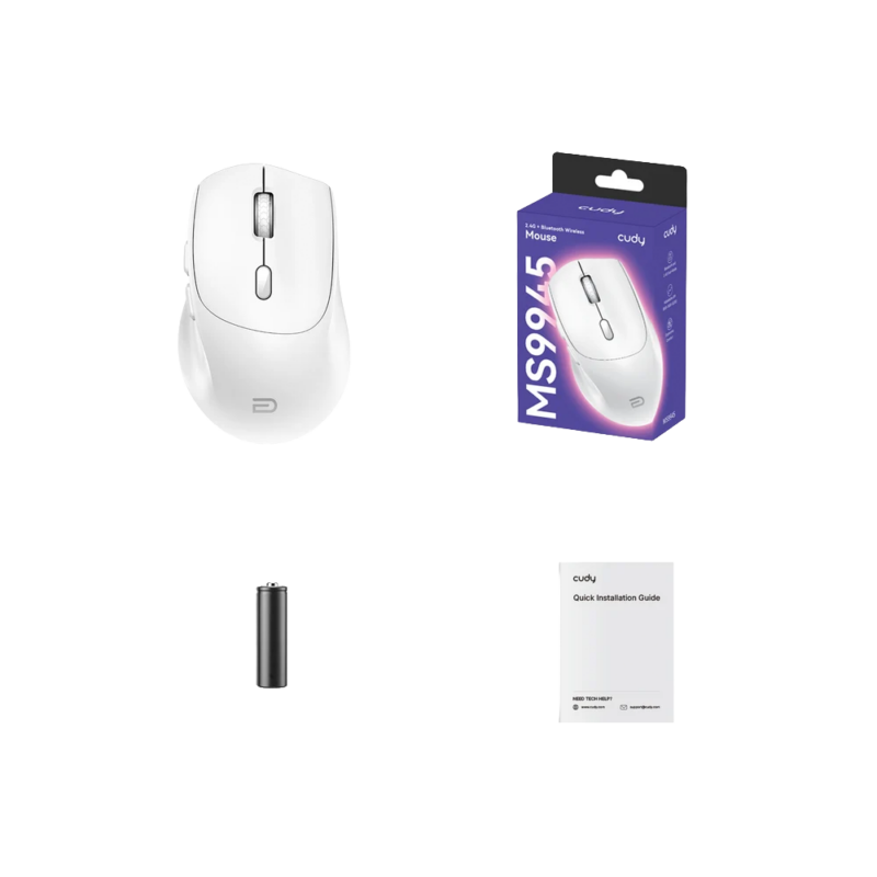 2.4G + Bluetooth Wireless Mouse MS9945 White thumbnail 3