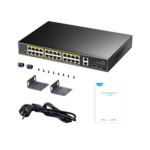 24-GbE PoE Switch with 2 Uplink GbE and 2 Uplink SFP GS1026PS2 - Figura 2