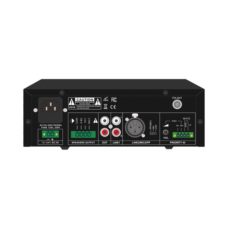 Mini Mixer Amplifier with USB/SD/FM/Bluetooth/Echo | TM-60MCP thumbnail 2