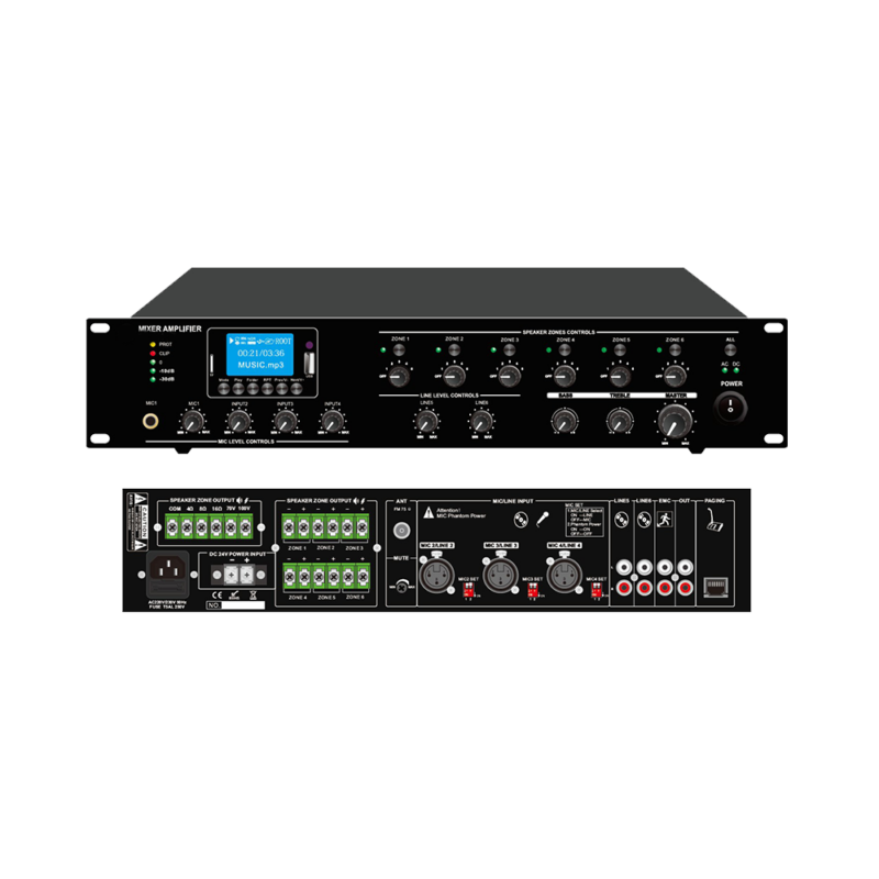 6 Zone 500W Mixer Amplifier | TM-500MTDA thumbnail 2